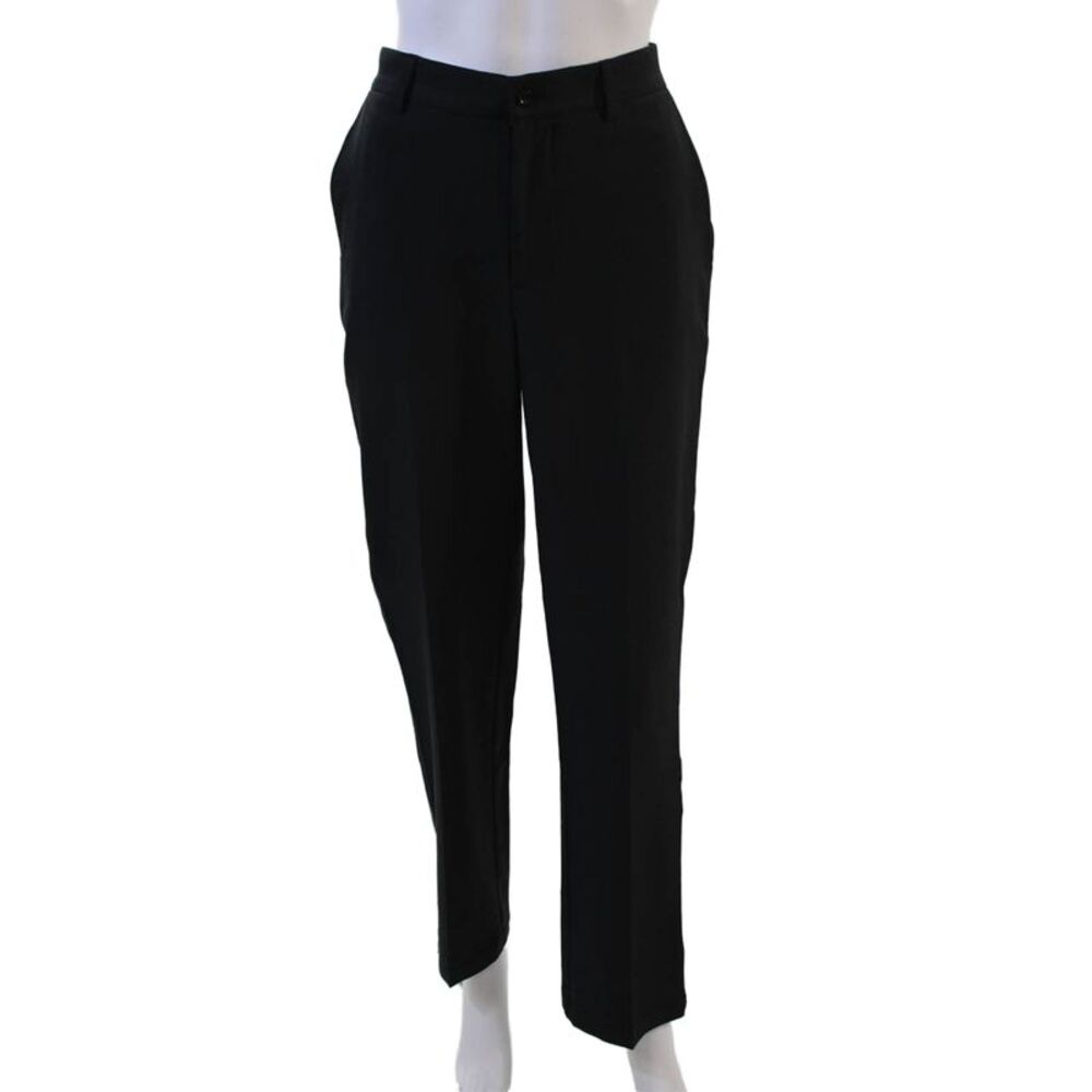 Dunning Mens Black Dress Pants Polyester Spandex Button Closure Size 30